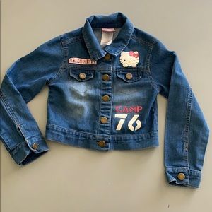 Hello Kitty Jean Jacket Size XS 4/5 Glitter Decals